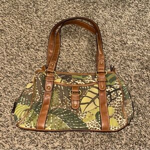 St. John's Bay Brown and Green Patterned Shoulder Bag